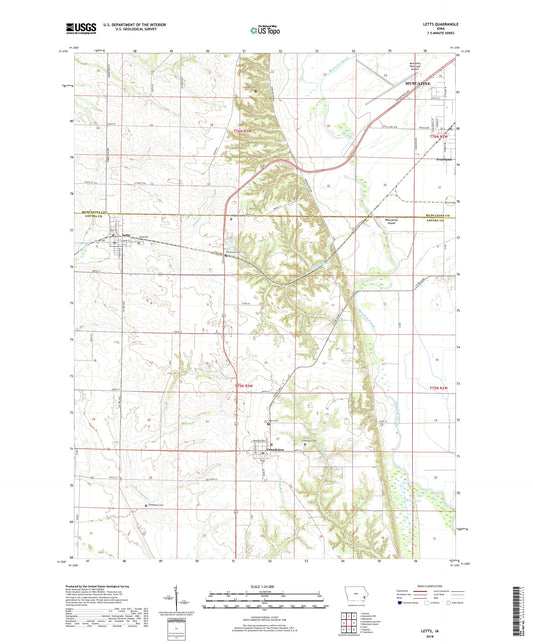 Letts Iowa US Topo Map Image