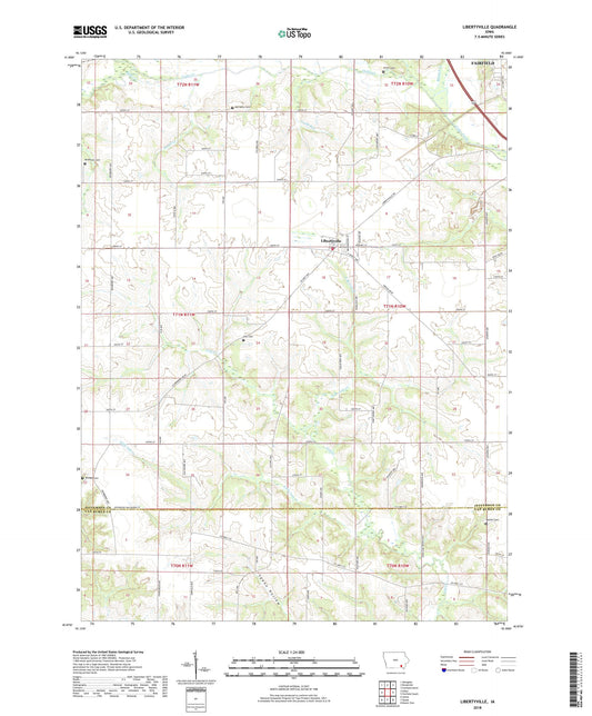 Libertyville Iowa US Topo Map Image