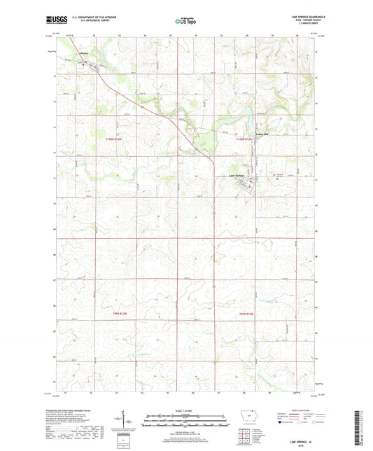 Lime Springs Iowa US Topo Map Image