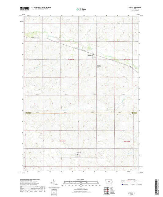 Lincoln Iowa US Topo Map Image