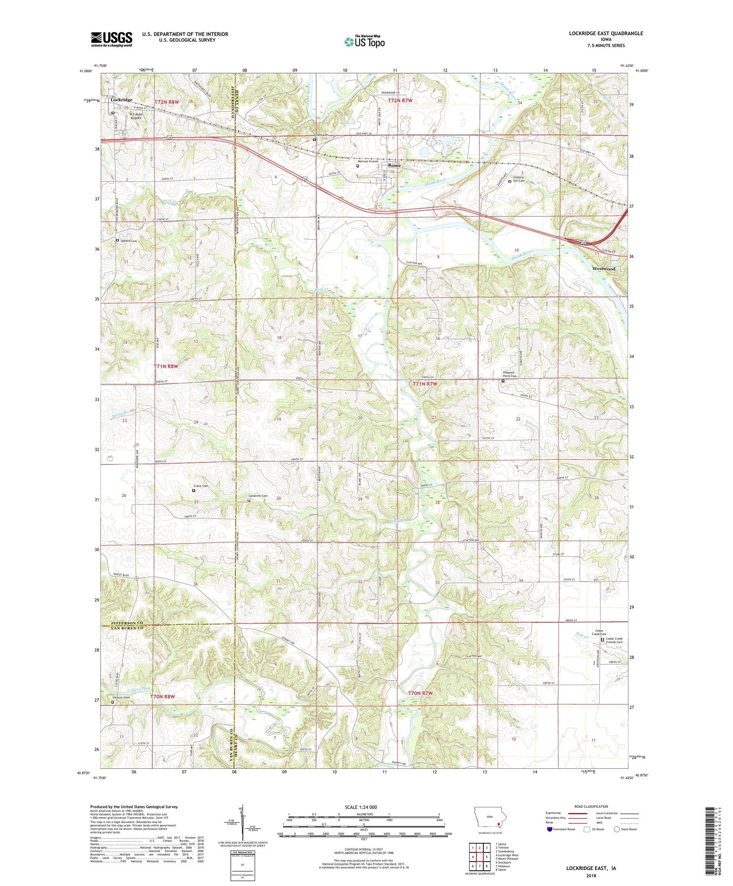 Lockridge East Iowa US Topo Map Image