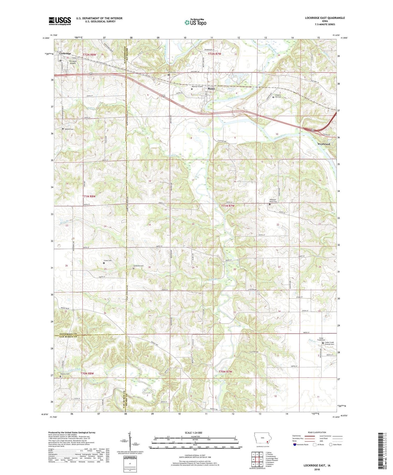 Lockridge East Iowa US Topo Map Image