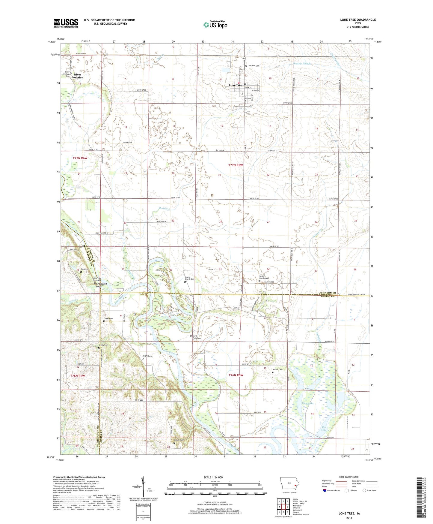 Lone Tree Iowa US Topo Map Image