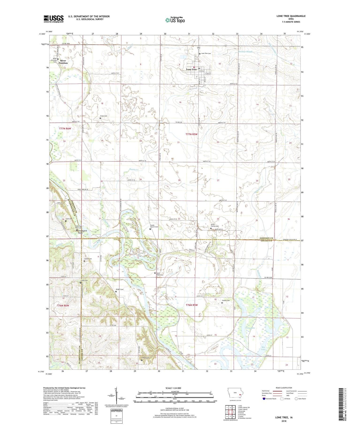 Lone Tree Iowa US Topo Map Image
