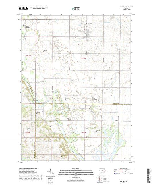 Lone Tree Iowa US Topo Map Image