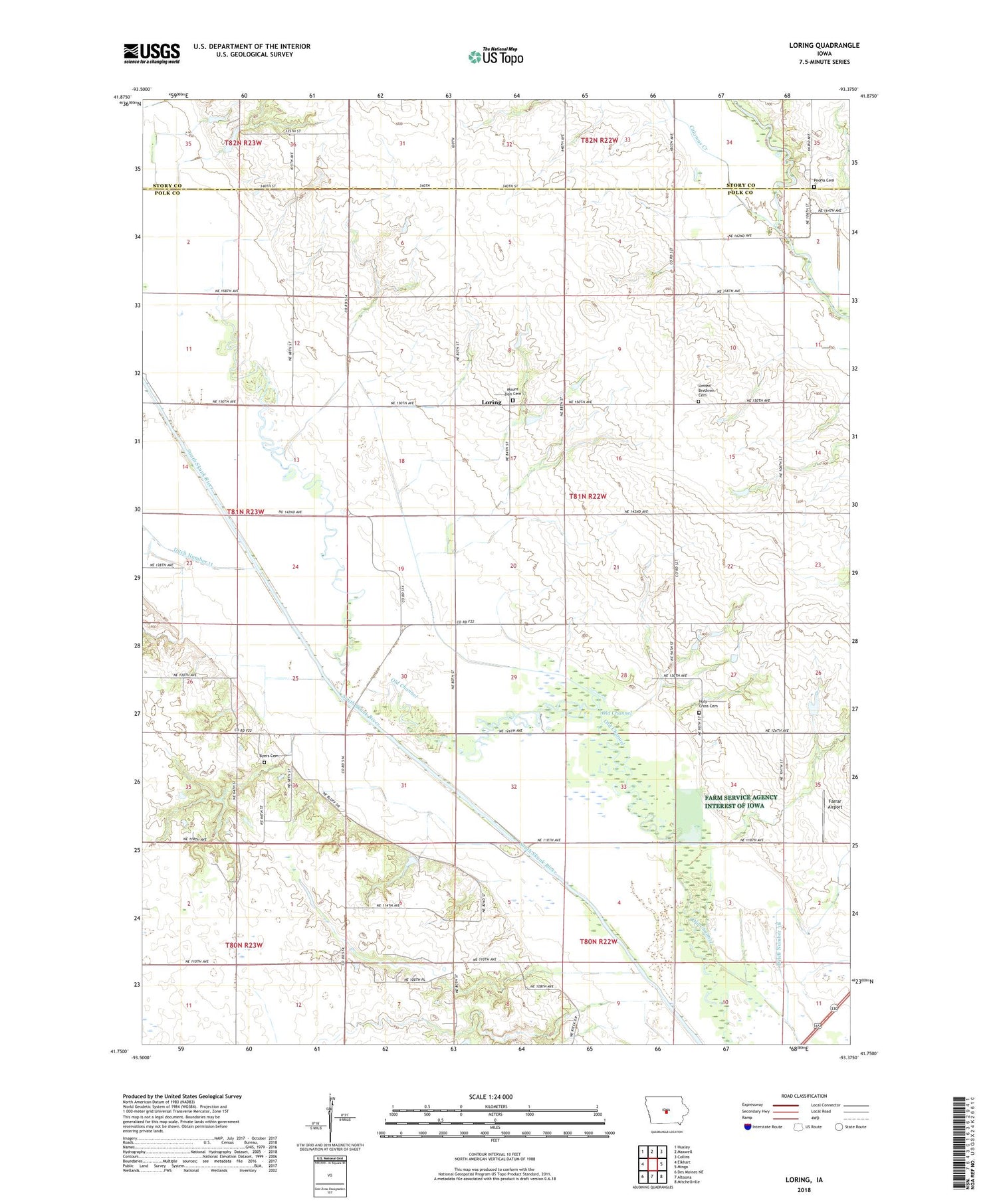 Loring Iowa US Topo Map Image