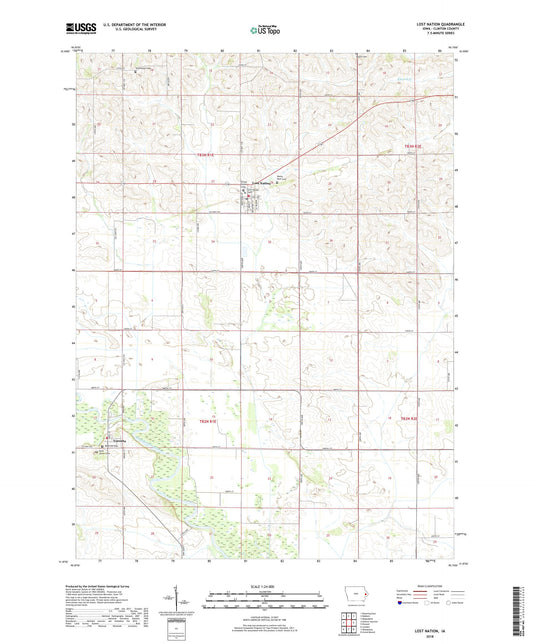 Lost Nation Iowa US Topo Map Image