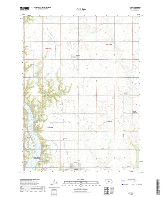 Luther Iowa US Topo Map Image