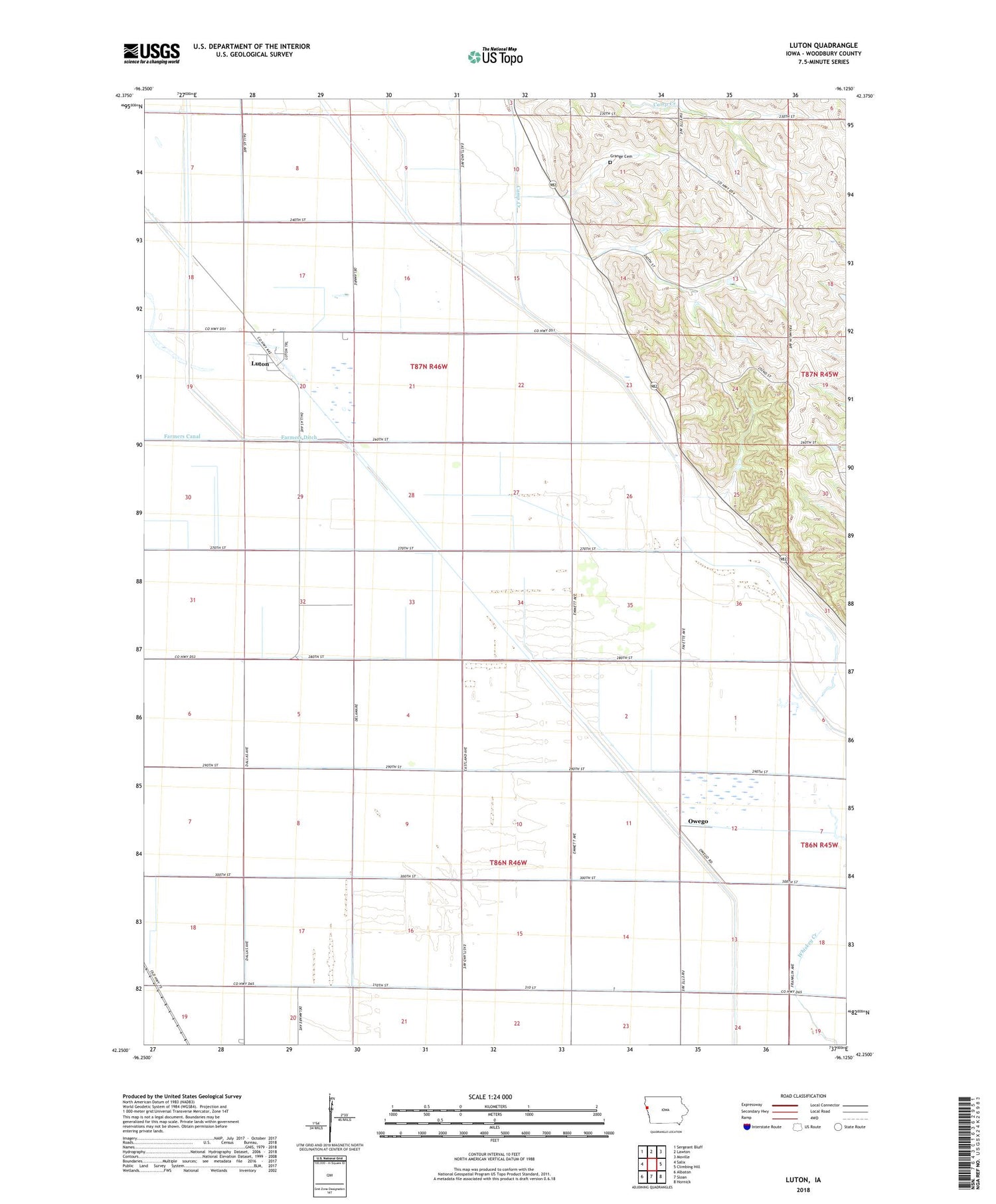 Luton Iowa US Topo Map Image