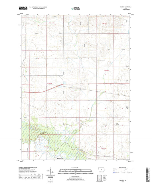 Malone Iowa US Topo Map Image