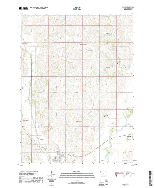 Malvern Iowa US Topo Map Image