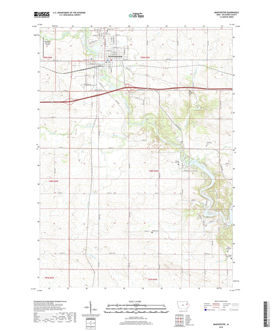Manchester Iowa US Topo Map Image