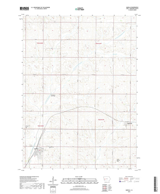 Manilla Iowa US Topo Map Image