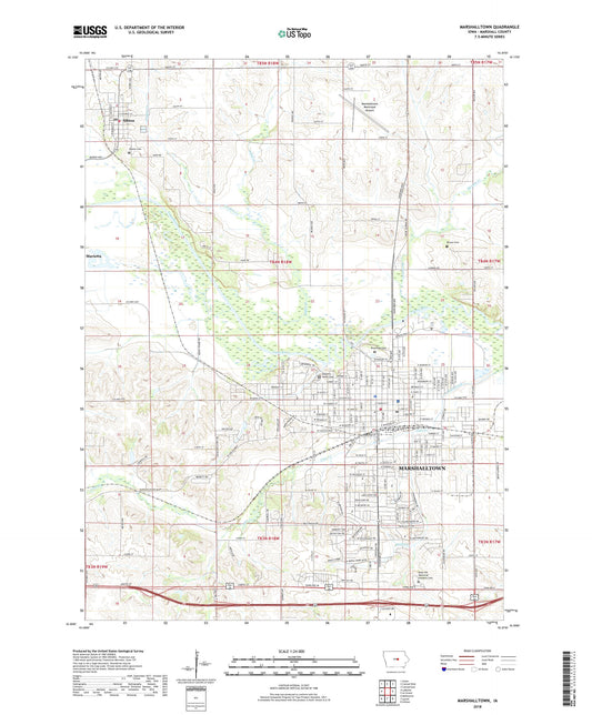Marshalltown Iowa US Topo Map Image