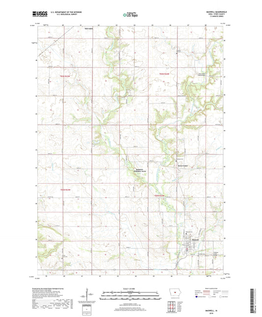 Maxwell Iowa US Topo Map Image
