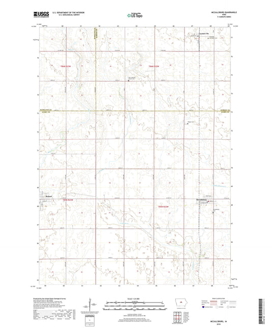 McCallsburg Iowa US Topo Map Image
