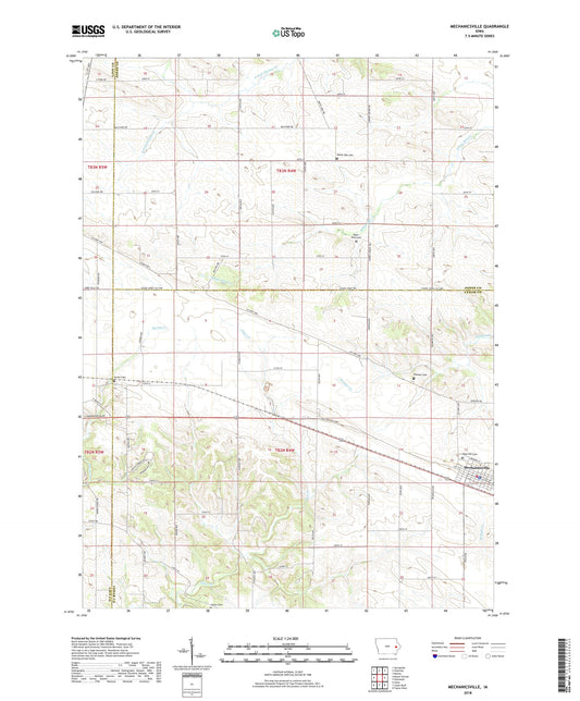 Mechanicsville Iowa US Topo Map Image