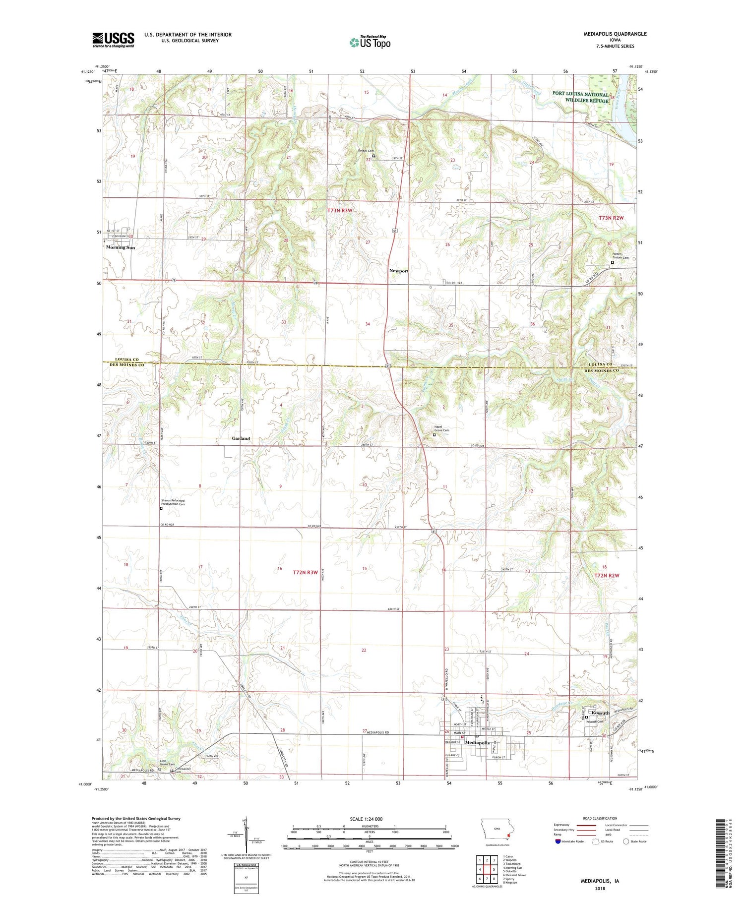 Mediapolis Iowa US Topo Map Image