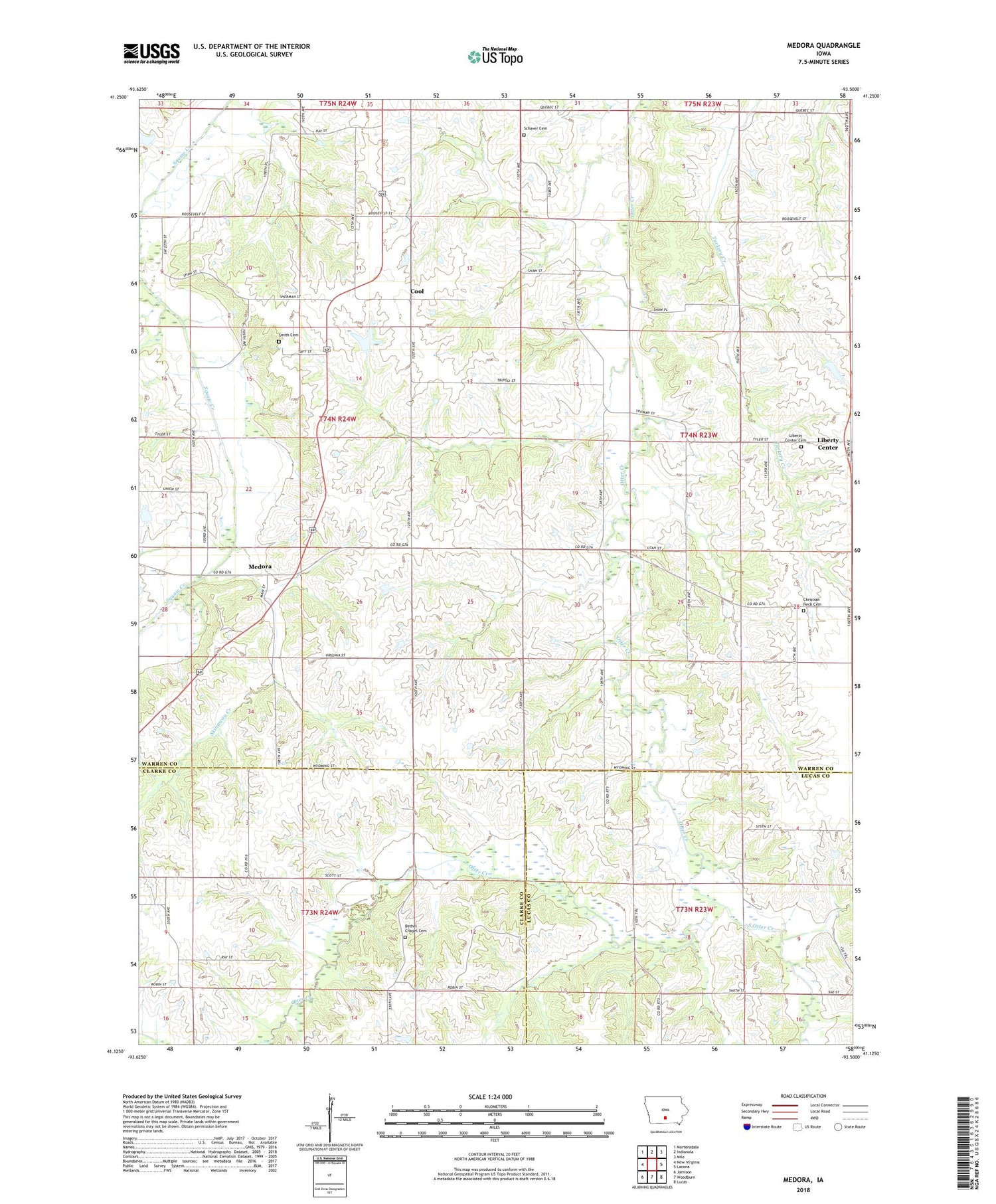 Medora Iowa US Topo Map Image