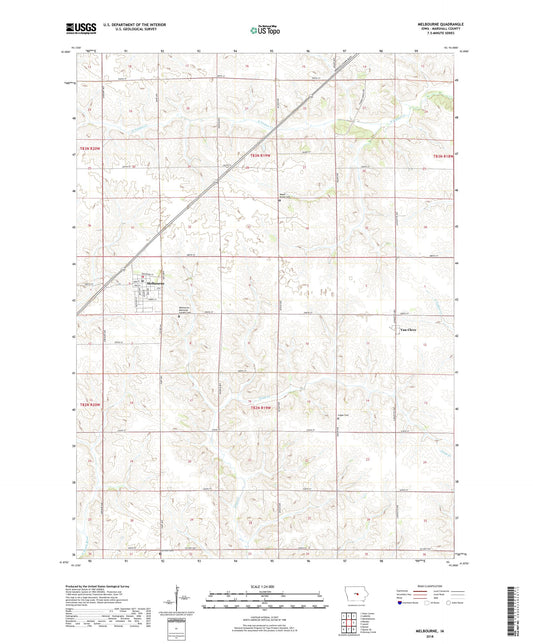 Melbourne Iowa US Topo Map Image