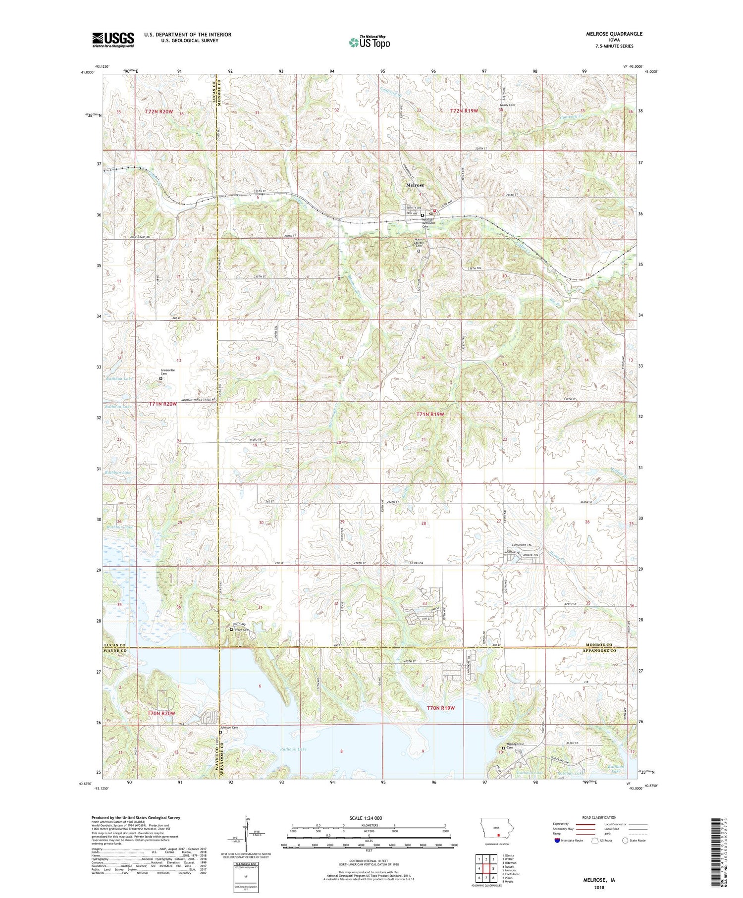 Melrose Iowa US Topo Map Image