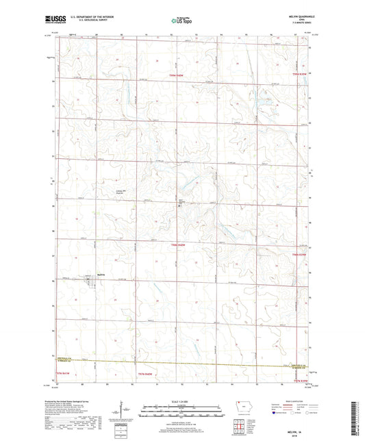 Melvin Iowa US Topo Map Image