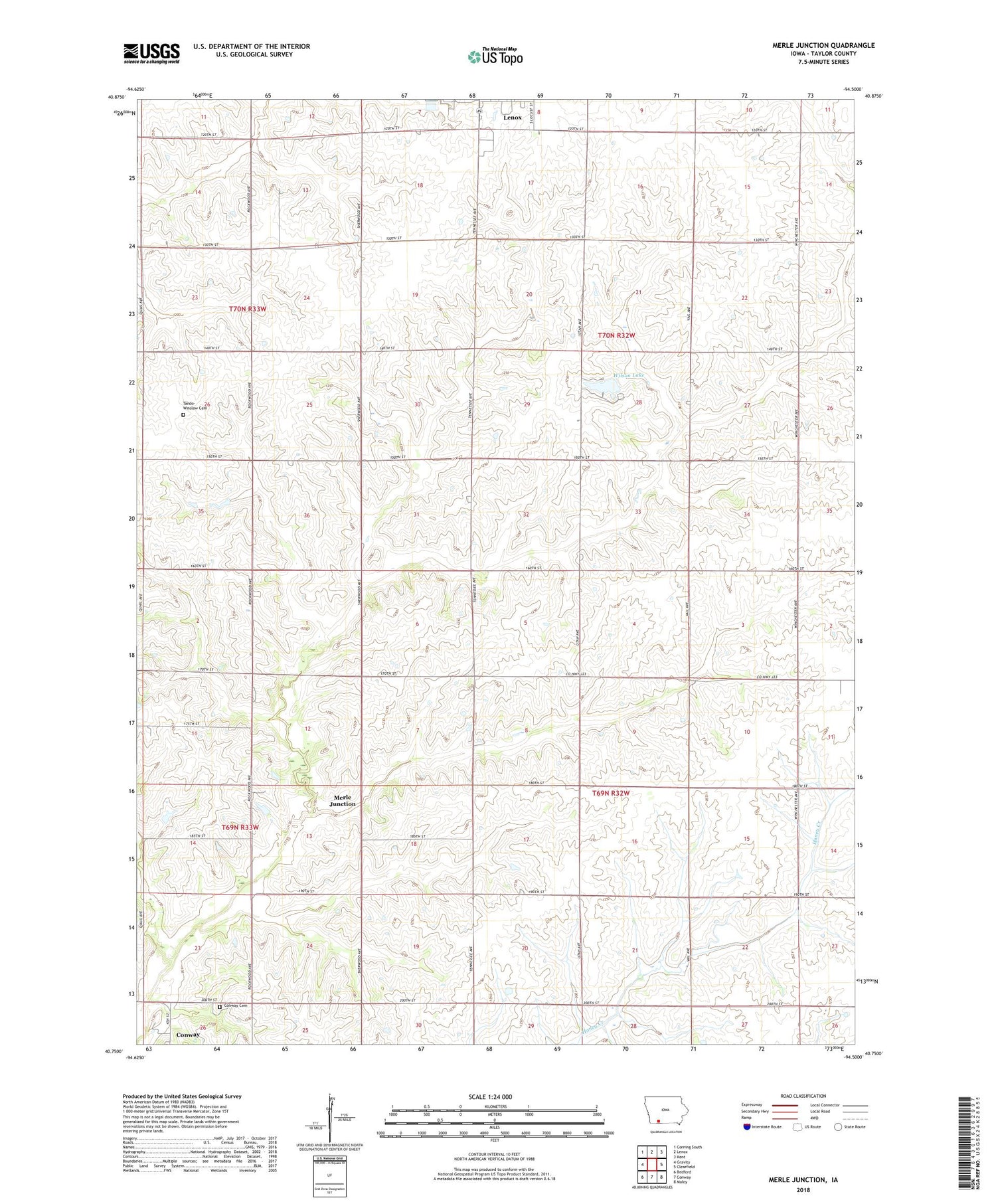 Merle Junction Iowa US Topo Map Image