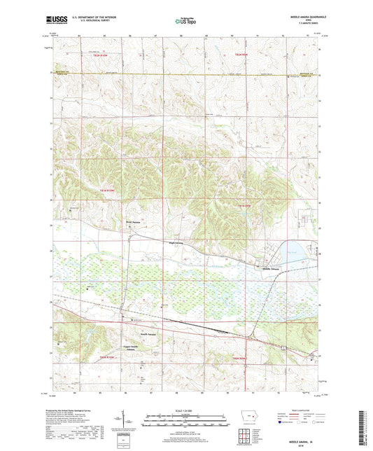 Middle Amana Iowa US Topo Map Image