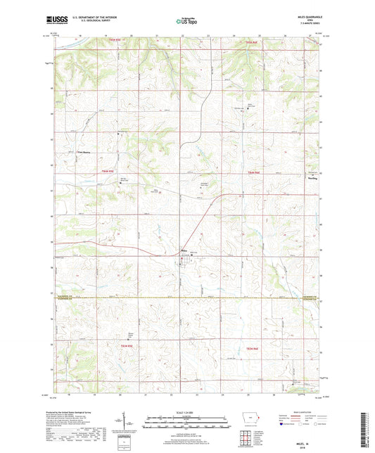 Miles Iowa US Topo Map Image