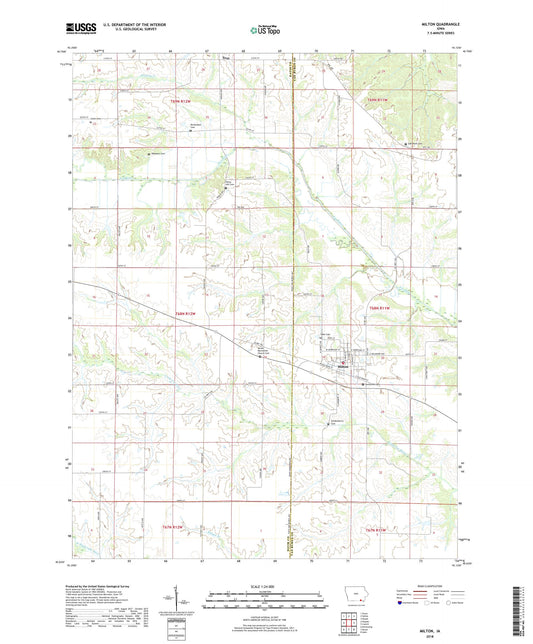 Milton Iowa US Topo Map Image