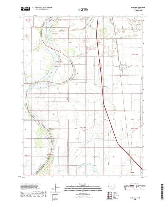 Mondamin Iowa US Topo Map Image