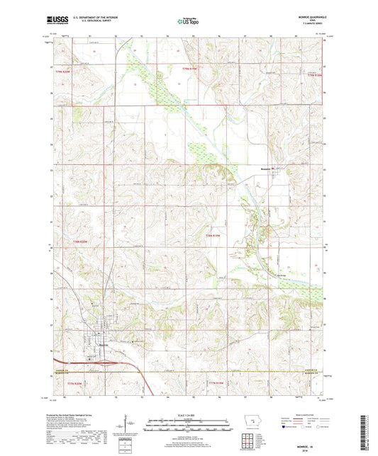 Monroe Iowa US Topo Map Image
