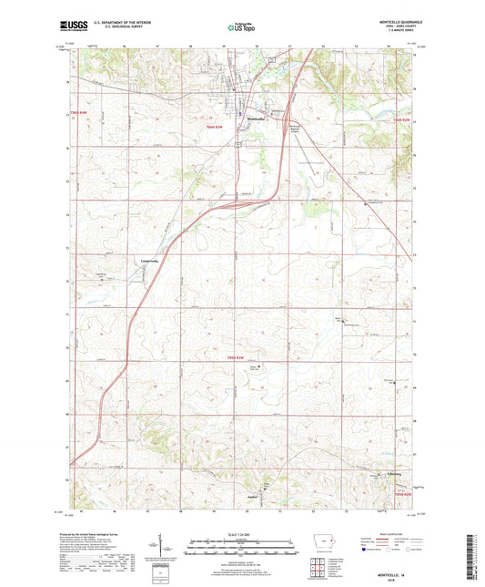 Monticello Iowa US Topo Map Image