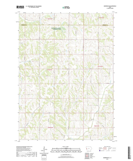 Moorhead SE Iowa US Topo Map Image
