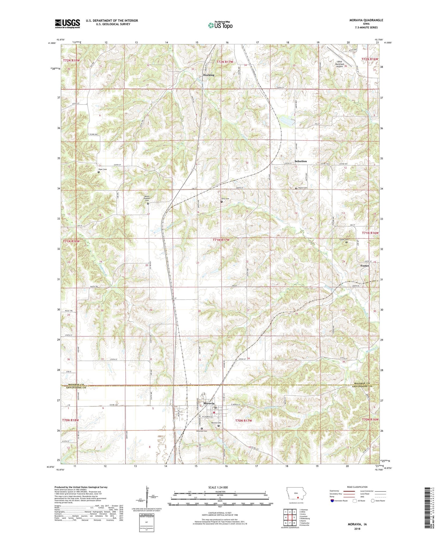 Moravia Iowa US Topo Map Image