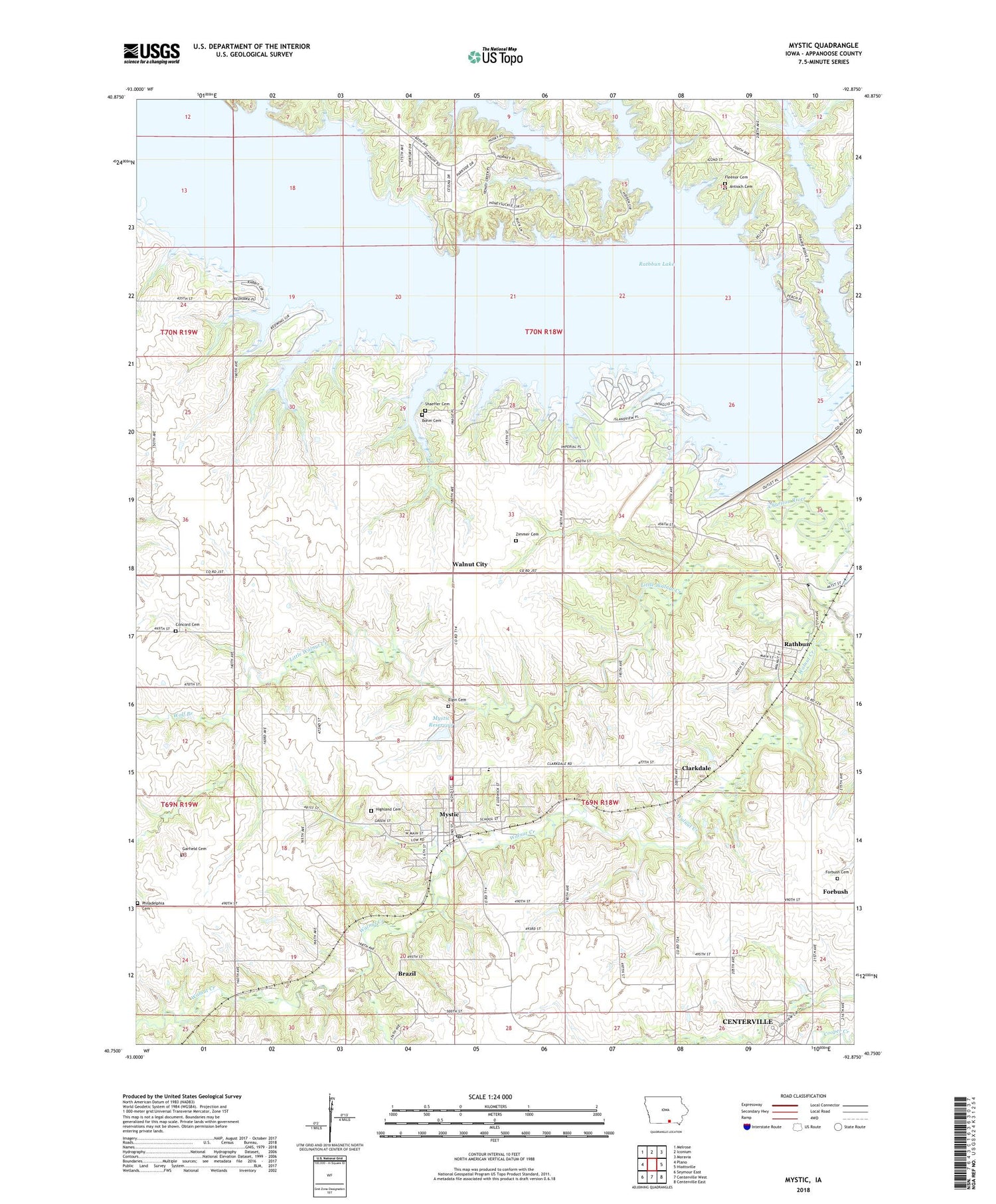 Mystic Iowa US Topo Map Image