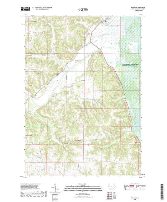 New Albin Iowa US Topo Map Image