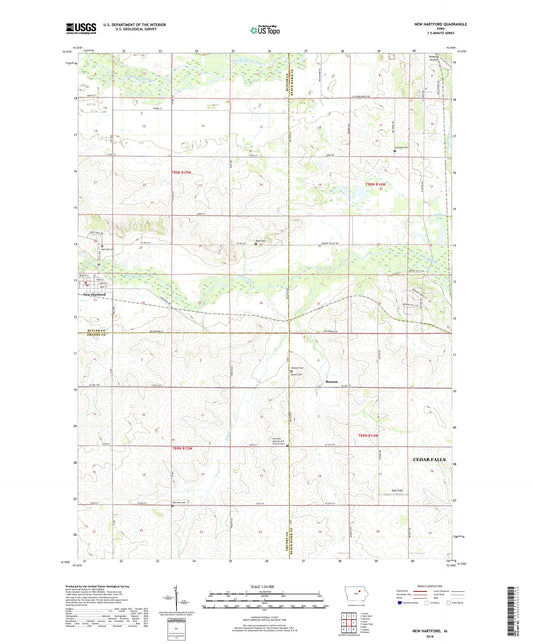 New Hartford Iowa US Topo Map Image