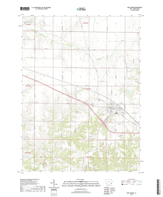New London Iowa US Topo Map Image
