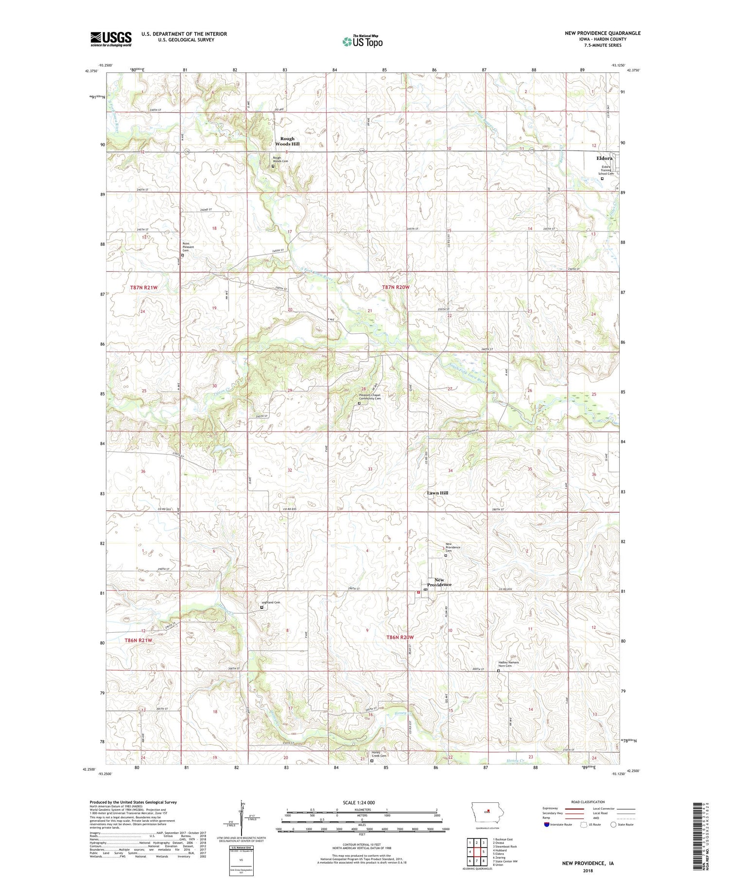 New Providence Iowa US Topo Map Image