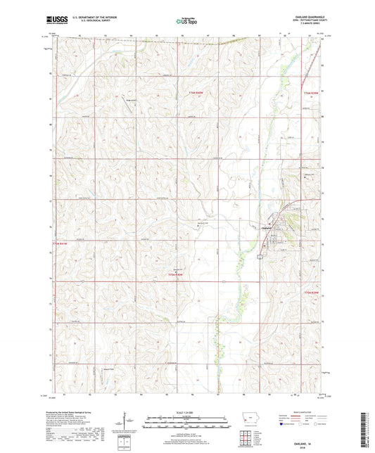 Oakland Iowa US Topo Map Image
