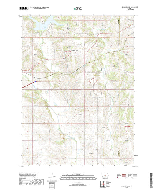 Oakland Acres Iowa US Topo Map Image