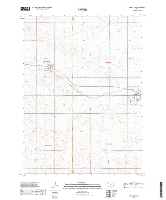 Odebolt West Iowa US Topo Map Image