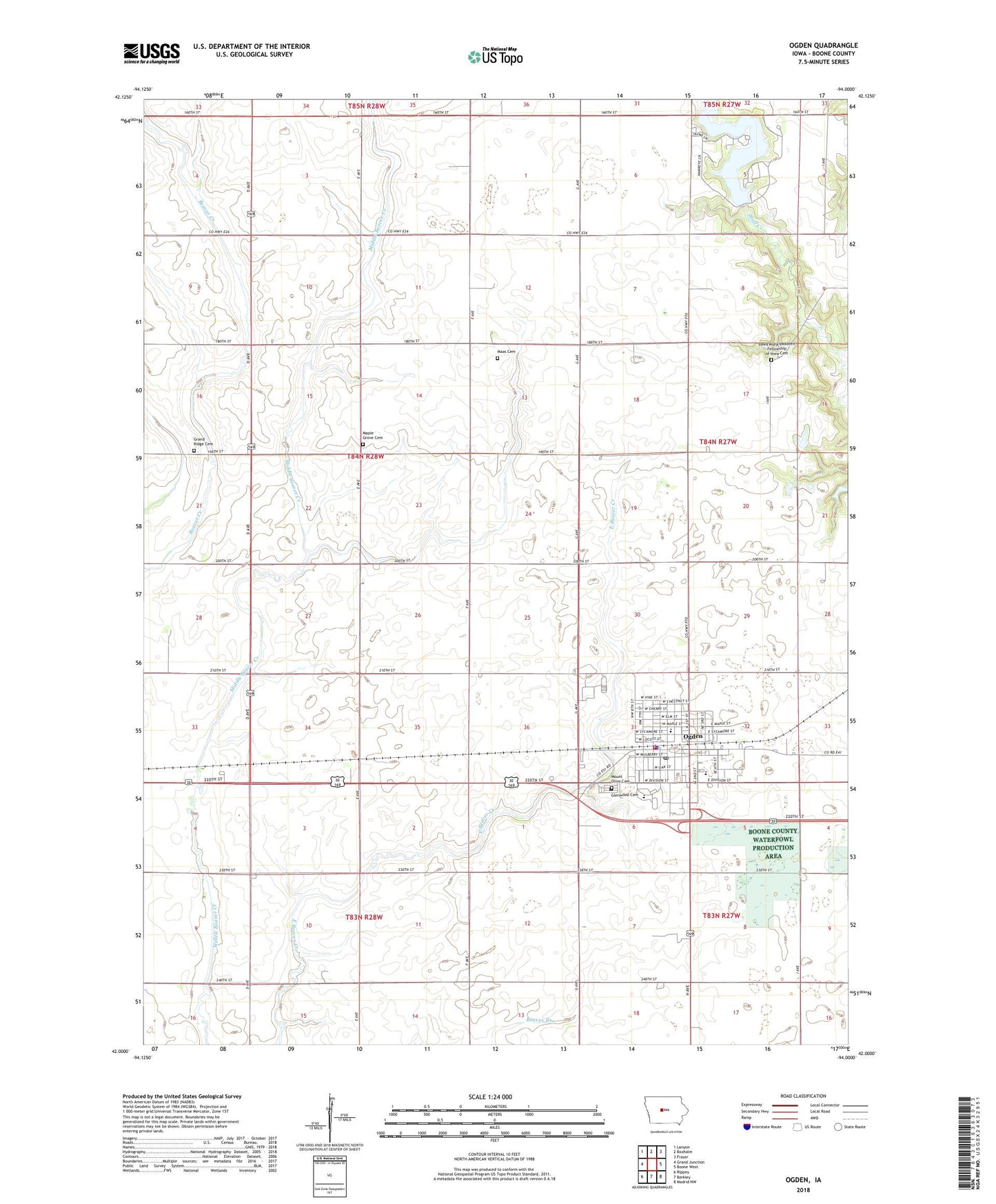 Ogden Iowa US Topo Map Image