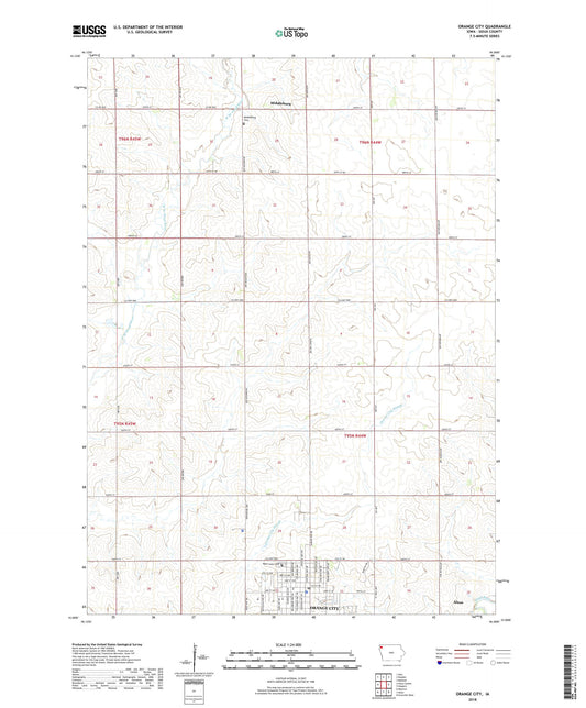 Orange City Iowa US Topo Map Image