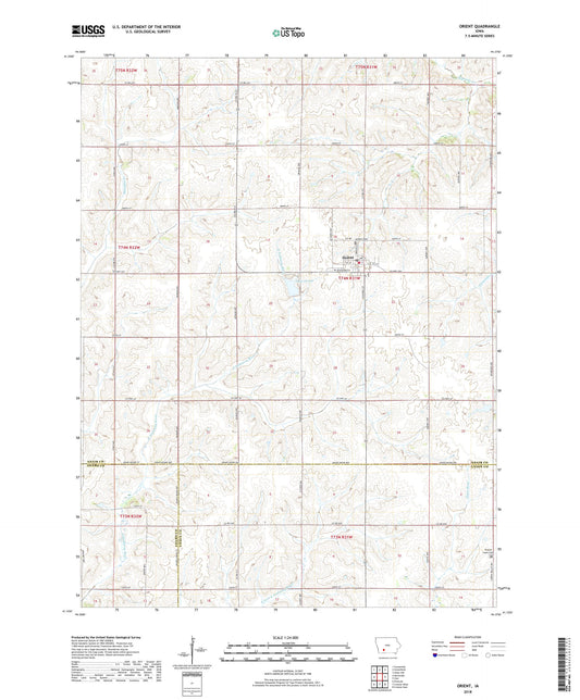 Orient Iowa US Topo Map Image