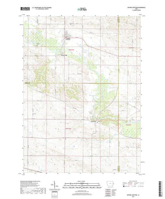 Oxford Junction Iowa US Topo Map Image