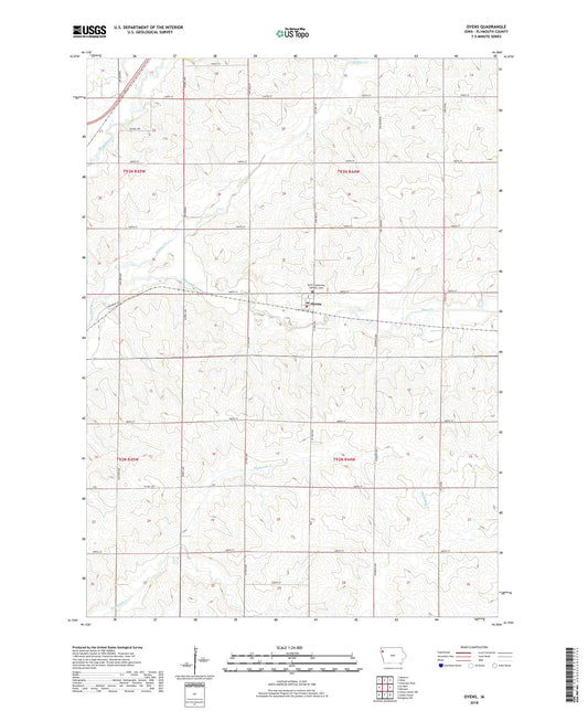 Oyens Iowa US Topo Map Image