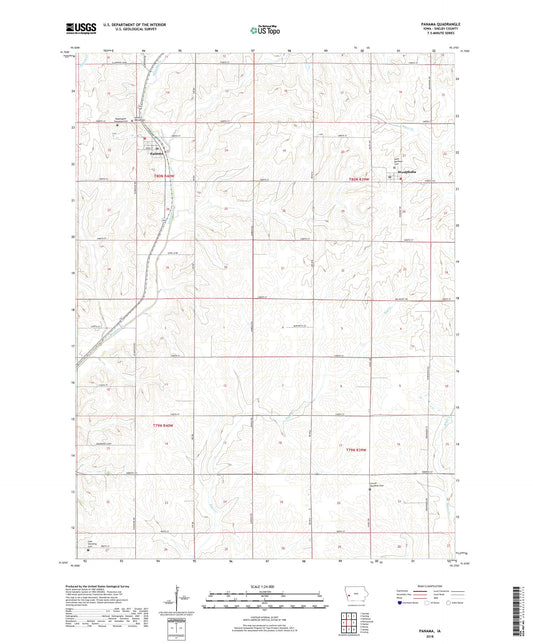 Panama Iowa US Topo Map Image