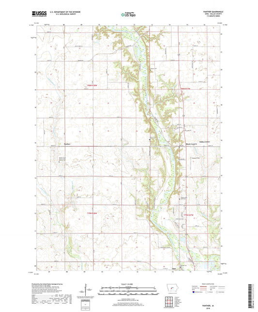 Panther Iowa US Topo Map Image